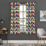 Cute Colorful Penguin Pattern Print Curtain