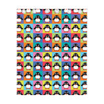 Cute Colorful Penguin Pattern Print Curtain
