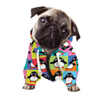 Cute Colorful Penguin Pattern Print Dog Zip Up Hoodie