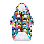 Cute Colorful Penguin Pattern Print Dog Zip Up Hoodie