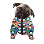 Cute Colorful Penguin Pattern Print Dog Zip Up Jacket