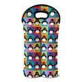 Cute Colorful Penguin Pattern Print Double Neoprene Wine Tote