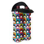 Cute Colorful Penguin Pattern Print Double Neoprene Wine Tote