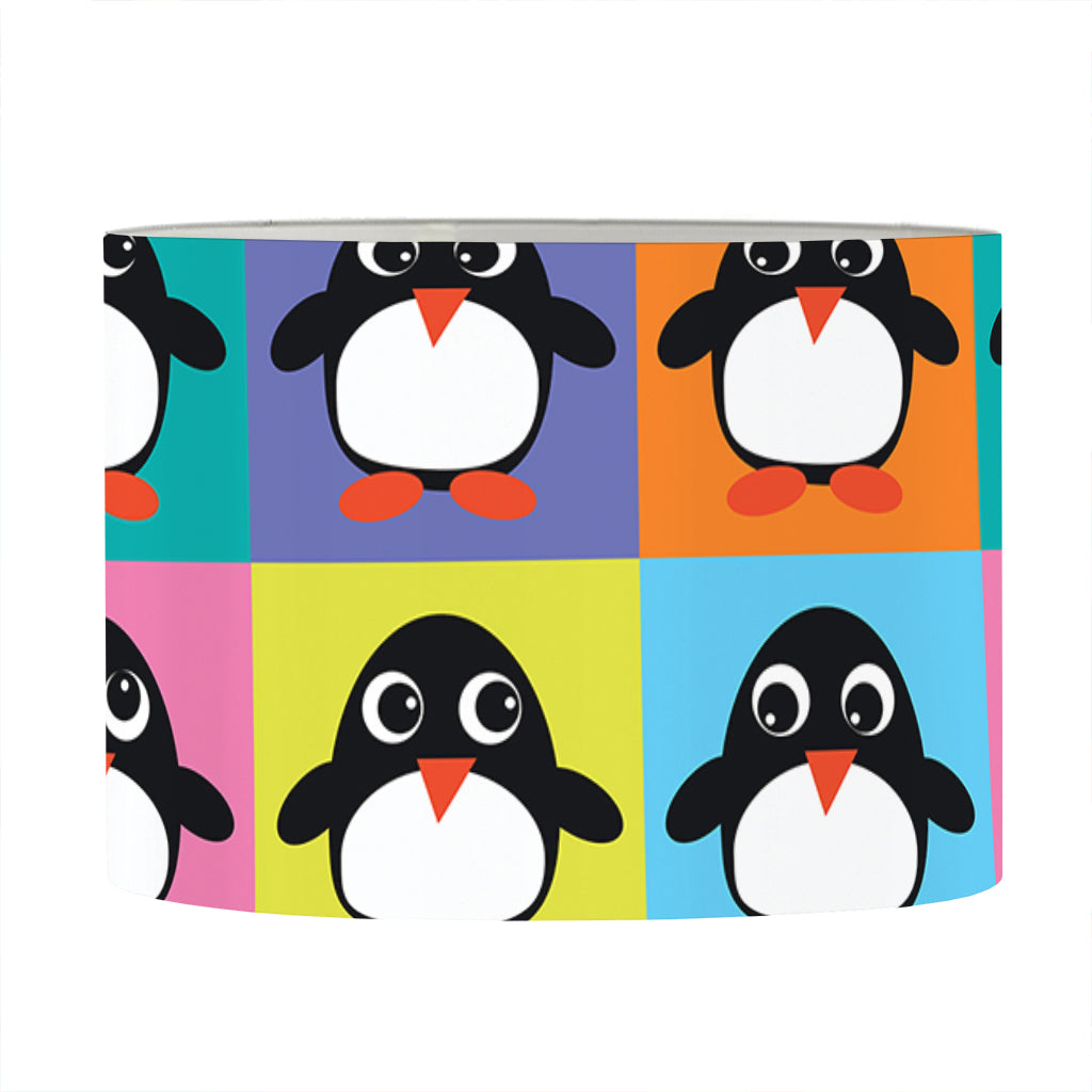 Cute Colorful Penguin Pattern Print Drum Lamp Shade