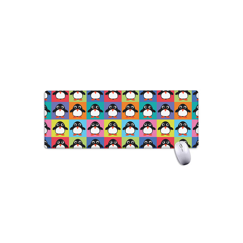 Cute Colorful Penguin Pattern Print Extended Mouse Pad