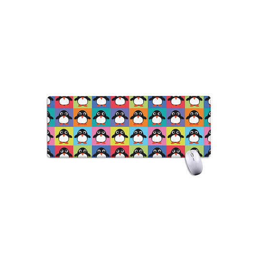 Cute Colorful Penguin Pattern Print Extended Mouse Pad