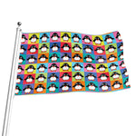 Cute Colorful Penguin Pattern Print Flag