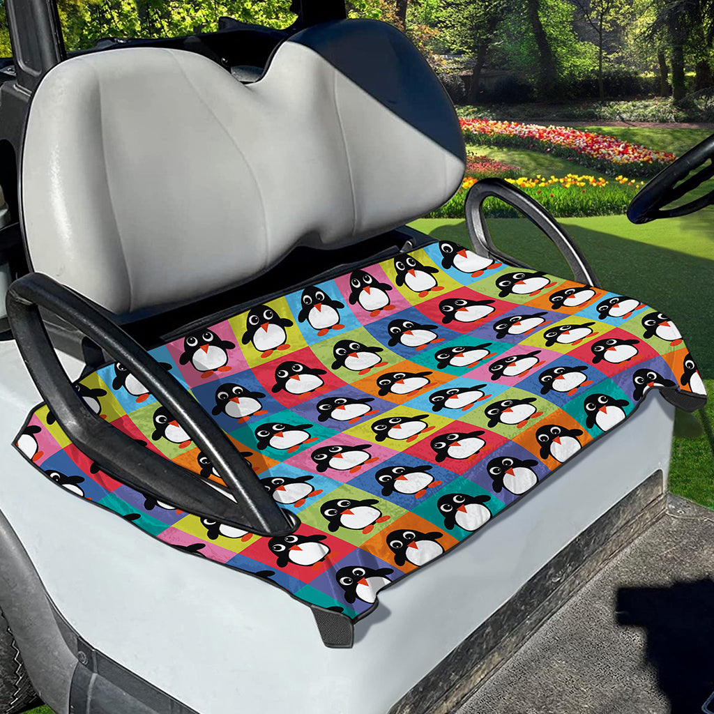 Cute Colorful Penguin Pattern Print Golf Cart Seat Cover
