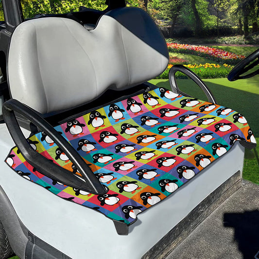 Cute Colorful Penguin Pattern Print Golf Cart Seat Cover
