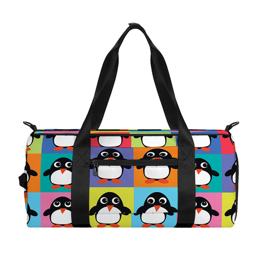 Cute Colorful Penguin Pattern Print Gym Bag