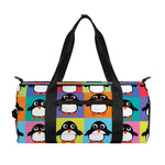Cute Colorful Penguin Pattern Print Gym Bag