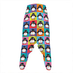 Cute Colorful Penguin Pattern Print Hammer Pants