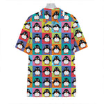 Cute Colorful Penguin Pattern Print Hawaiian Shirt