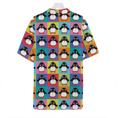 Cute Colorful Penguin Pattern Print Hawaiian Shirt