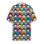 Cute Colorful Penguin Pattern Print Hawaiian Shirt