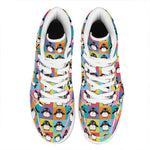 Cute Colorful Penguin Pattern Print High Top Leather Sneakers