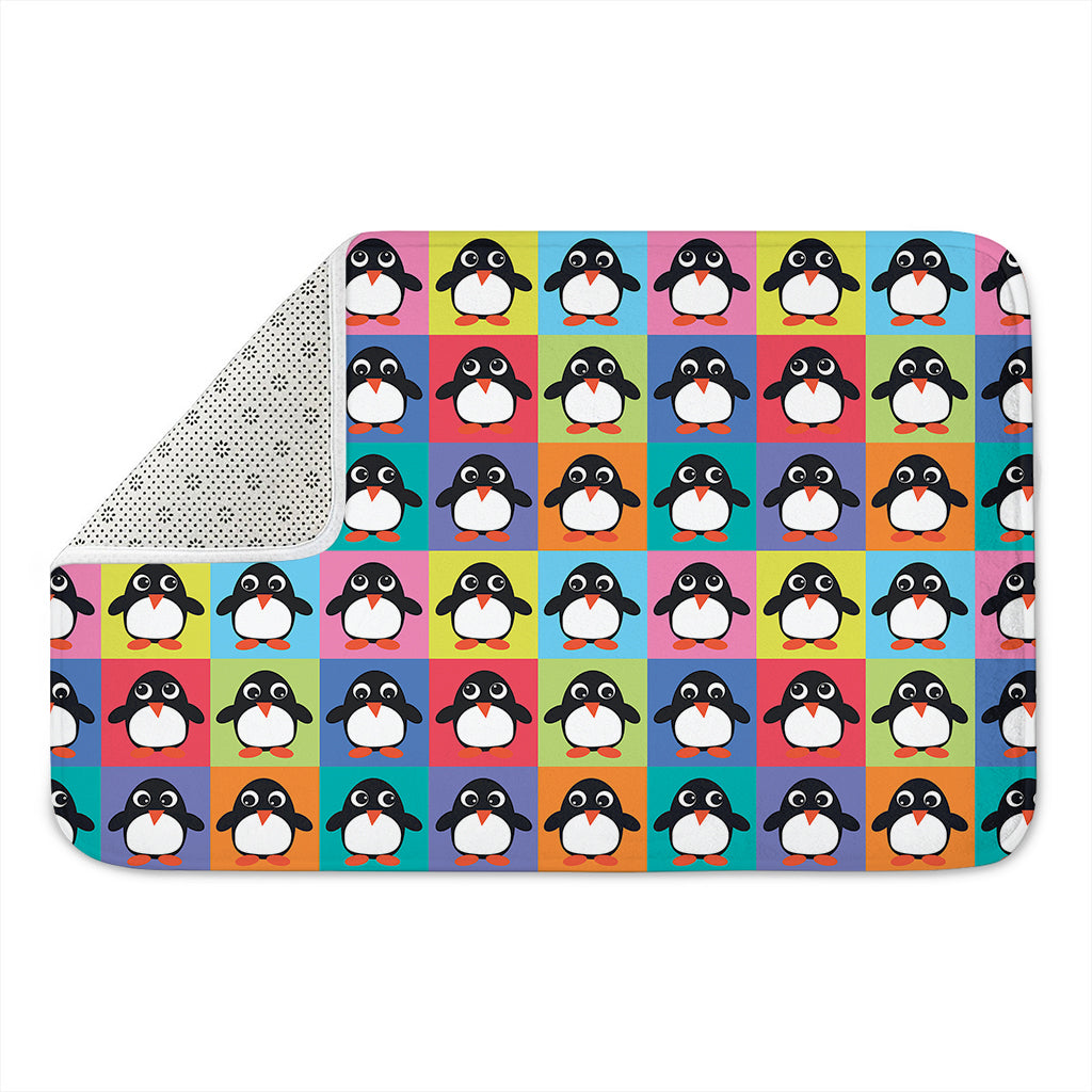 Cute Colorful Penguin Pattern Print Indoor Door Mat