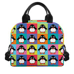 Cute Colorful Penguin Pattern Print Insulated Lunch Bag
