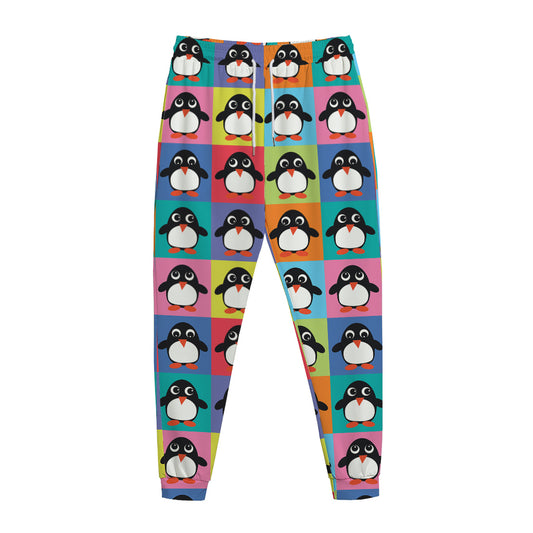 Cute Colorful Penguin Pattern Print Jogger Pants