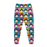 Cute Colorful Penguin Pattern Print Jogger Pants