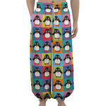 Cute Colorful Penguin Pattern Print Lantern Pants