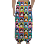 Cute Colorful Penguin Pattern Print Lantern Pants
