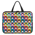 Cute Colorful Penguin Pattern Print Laptop Sleeve With Handle