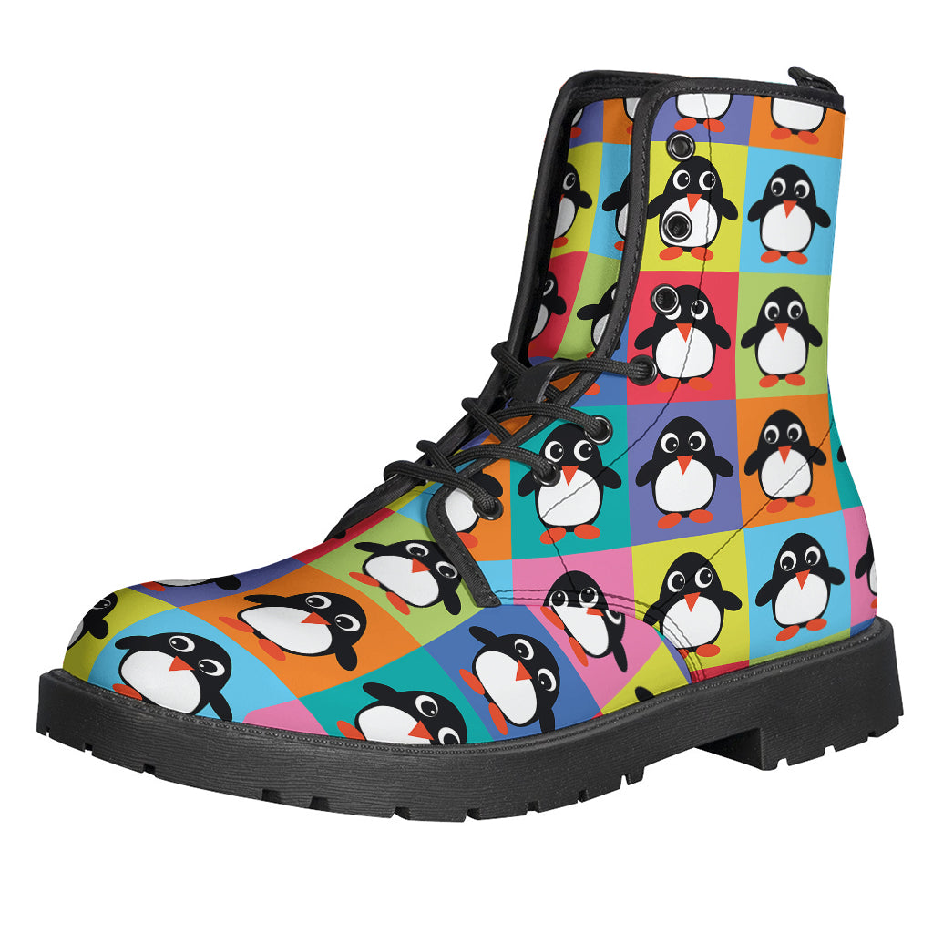 Cute Colorful Penguin Pattern Print Backpack