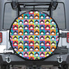 Cute Colorful Penguin Pattern Print Leather Spare Tire Cover