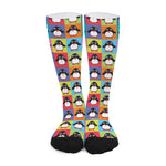 Cute Colorful Penguin Pattern Print Long Socks