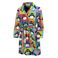 Cute Colorful Penguin Pattern Print Men's Bathrobe