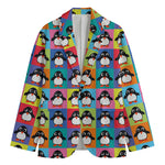 Cute Colorful Penguin Pattern Print Men's Blazer