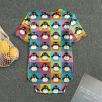 Cute Colorful Penguin Pattern Print Men's Bodysuit