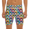 Cute Colorful Penguin Pattern Print Men's Long Boxer Briefs