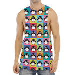 Cute Colorful Penguin Pattern Print Men's Muscle Tank Top