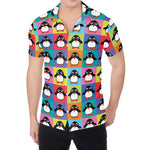 Cute Colorful Penguin Pattern Print Men's Shirt