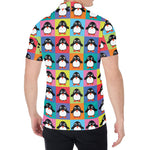 Cute Colorful Penguin Pattern Print Men's Shirt