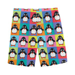 Cute Colorful Penguin Pattern Print Men's Sports Shorts