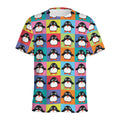 Cute Colorful Penguin Pattern Print Men's Athletic T-Shirt