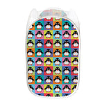Cute Colorful Penguin Pattern Print Mesh Laundry Hamper