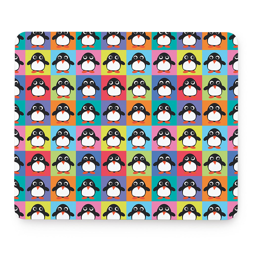 Cute Colorful Penguin Pattern Print Mouse Pad