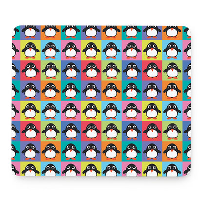 Cute Colorful Penguin Pattern Print Mouse Pad