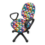 Cute Colorful Penguin Pattern Print Office Chair Cover