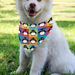 Cute Colorful Penguin Pattern Print Over The Collar Dog Bandana