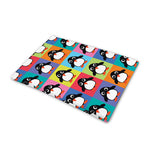 Cute Colorful Penguin Pattern Print Pet Cooling Mat Cover