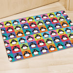 Cute Colorful Penguin Pattern Print Polyester Doormat