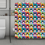 Cute Colorful Penguin Pattern Print Polyester Shower Curtain
