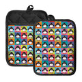 Cute Colorful Penguin Pattern Print Pot Holders With Pocket