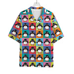 Cute Colorful Penguin Pattern Print Rayon Hawaiian Shirt