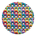 Cute Colorful Penguin Pattern Print Round Blanket